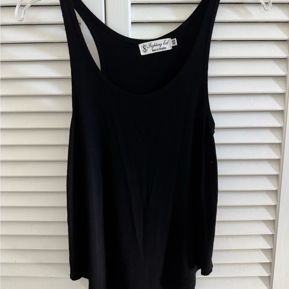 Fighting Eel Ribbed Black Tank
